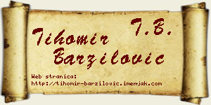 Tihomir Barzilović vizit kartica